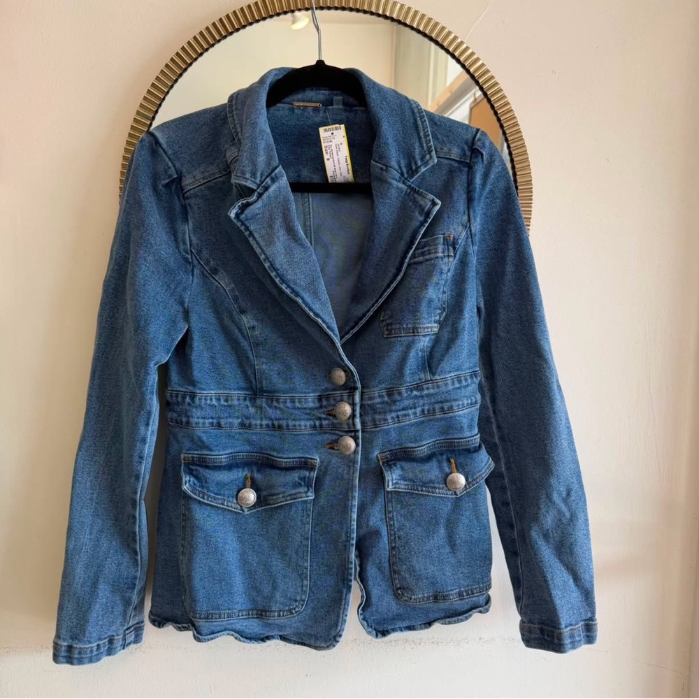Ellie Tahari Dark Wash Size 8 Jacket